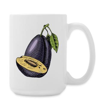  Pflaume Obst - Große Tasse 440 ml - Weiß - Rechts