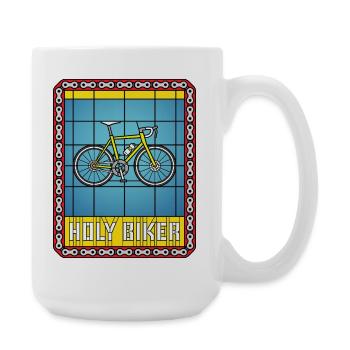 Bicycle Stained Glass - Large Mug 440 ml - white - Right