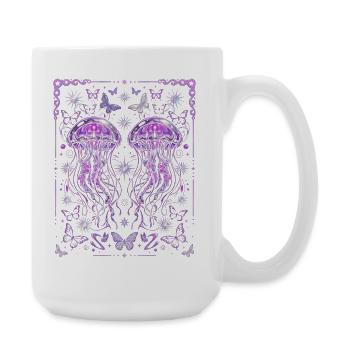 Y2K Jellyfish Aesthetic Ocean Graphic - Large Mug 440 ml - white - Right