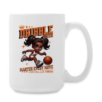 Dribble Queen Basketball Cartoon - Große Tasse 440 ml - Weiß - Rechts