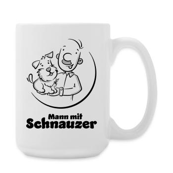 Mann mit Schnauzer (Oberlippenbart) - Große Tasse 440 ml - Weiß - Rechts