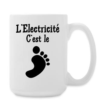 L'Électricité C'est le Pied : Passion Chantier ! - Grande tasse 440 ml - blanc - Droite