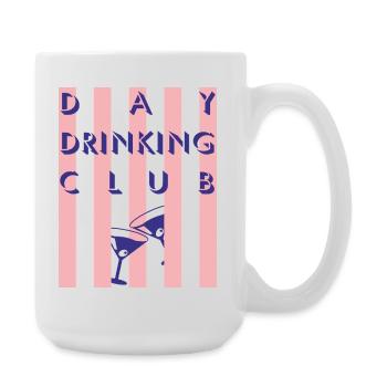 Imprimé rayé de club à boire de jour - Grande tasse 440 ml - blanc - Droite
