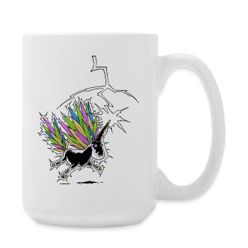 Unicorn lightning rod - Large Mug 440 ml - white - Right