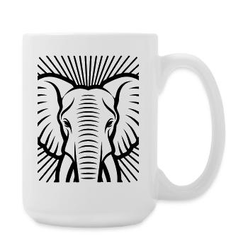 Elefantenkopf - Große Tasse 440 ml - Weiß - Rechts