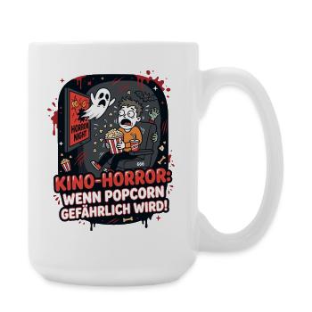 Kino Horror Popcorn Gefahr Lustig - Große Tasse 440 ml - Weiß - Rechts