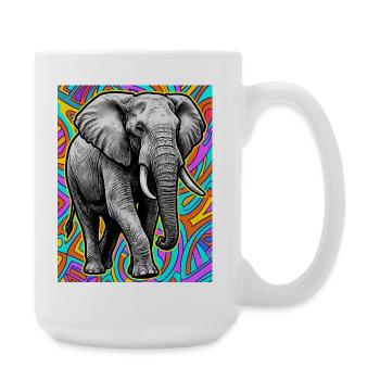 Elefant - Große Tasse 440 ml - Weiß - Rechts