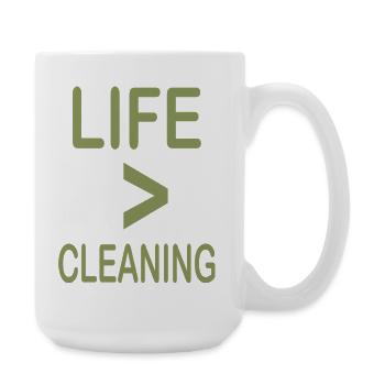 Lebensdauer über Reinigung minimales Design - Große Tasse 440 ml - Weiß - Rechts