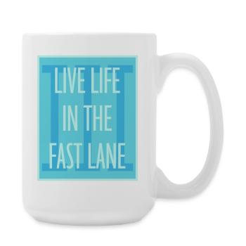 Life In The Fast Lane Float Funny Pool Saying - Large Mug 440 ml - white - Right