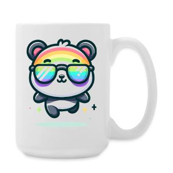 Rainbow Panda Sunglasses Summer Bear - Large Mug 440 ml - white - Right