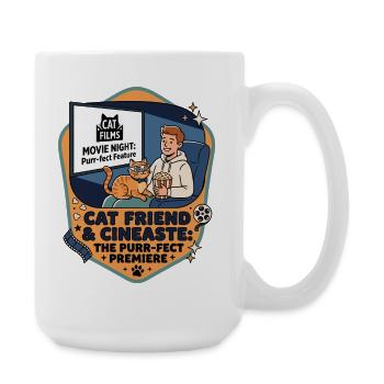 Amie chatte Cinéaste Humour - Grande tasse 440 ml - blanc - Droite
