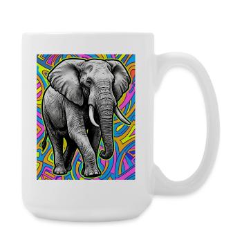 Elefant - Große Tasse 440 ml - Weiß - Rechts