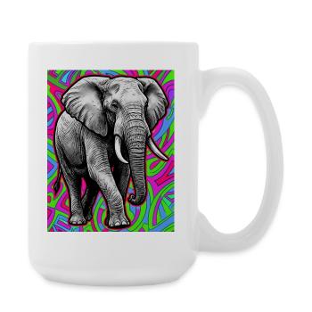éléphant - Grande tasse 440 ml - blanc - Droite