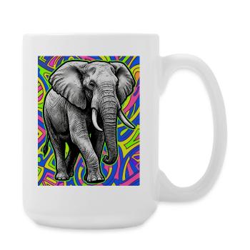 Elefant - Große Tasse 440 ml - Weiß - Rechts
