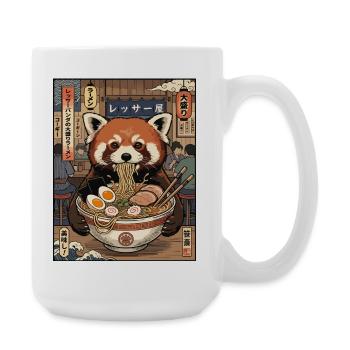 Red Panda Ramen Feast - Large Mug 440 ml - white - Right
