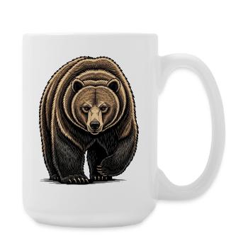 Bear Watcher Linienillustration - Große Tasse 440 ml - Weiß - Rechts