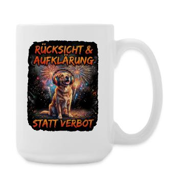 Feuerwerk Pyrotechnik Aufklärung - Große Tasse 440 ml - Weiß - Rechts