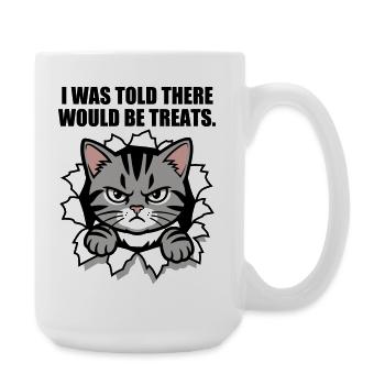 Chat pas content cherche des friandises - Grande tasse 440 ml - blanc - Droite