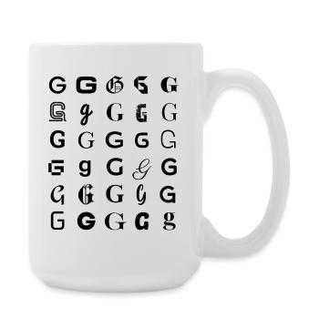 Typografie G-Buchstaben-Mosaikdesign - Große Tasse 440 ml - Weiß - Rechts