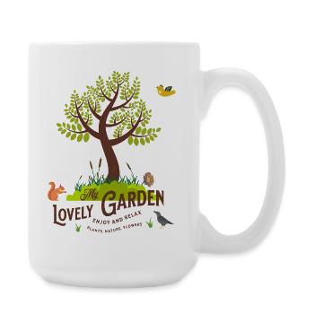 Beloved Garden Garden Joy Family Animals Nature - Large Mug 440 ml - white - Right