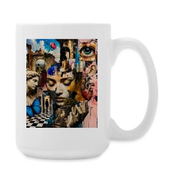 Surreal Collage Portrait - Large Mug 440 ml - white - Right