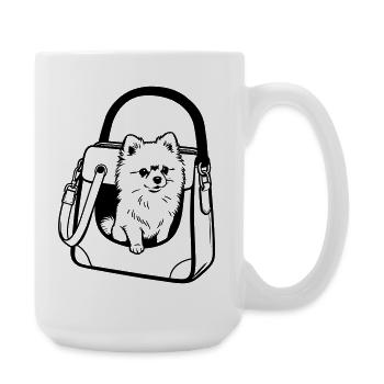 Pommerscher Hund - Große Tasse 440 ml - Weiß - Rechts