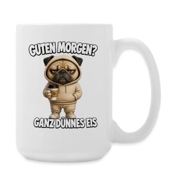 Lustiges Morgenmuffel Design mit Kaffee - Große Tasse 440 ml - Weiß - Rechts