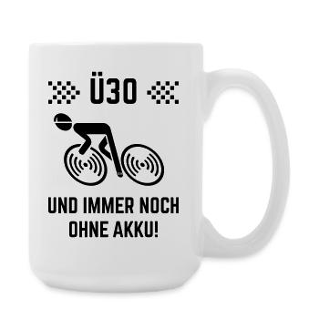 Ü30 Und Immer Noch Ohne Akku! (Fahrrad Rennrad B) - Große Tasse 440 ml - Weiß - Rechts