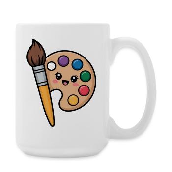 Painter Brush and Paint Palette - Large Mug 440 ml - white - Right