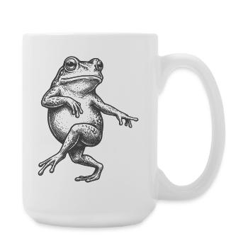 Verrückter Frosch - Große Tasse 440 ml - Weiß - Rechts