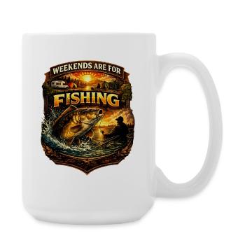 Weekends Are For Fishing – Carp Angler Design - Large Mug 440 ml - white - Right