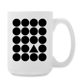 Geometric Grid Triangle Accent T-Shirt - Large Mug 440 ml - white - Right