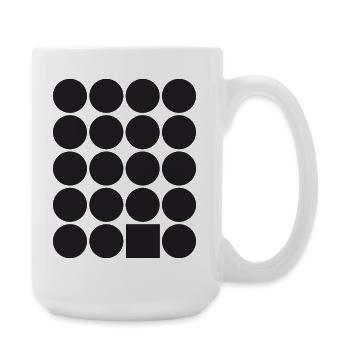 Geometrisches Punktgitter mit einem Quadrat - Große Tasse 440 ml - Weiß - Rechts