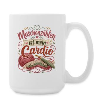 Maschenzählen ist mein Cardio - Große Tasse 440 ml - Weiß - Rechts