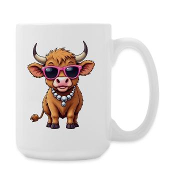 Scottish Highland Cattle Cow - Large Mug 440 ml - white - Right