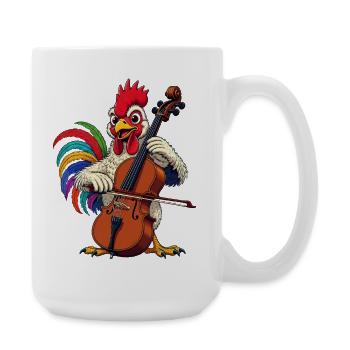 Hahn plays the cello - Large Mug 440 ml - white - Right