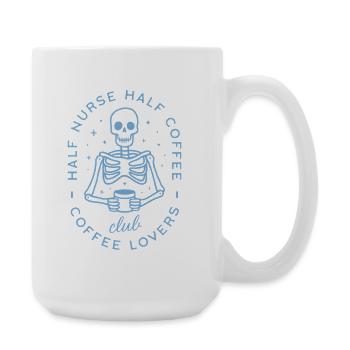 Half nurse half coffee funny nursing life - Large Mug 440 ml - white - Right