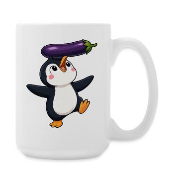 Danse de pingouin mignon, équilibre des légumes, végan - Grande tasse 440 ml - blanc - Droite
