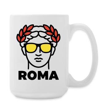 Rom Statue Sonnenbrille Italien Urlaub - Große Tasse 440 ml - Weiß - Rechts