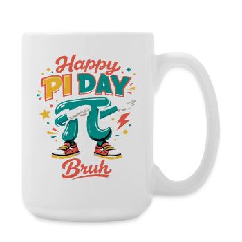 Happy Pi Day Bruh Dabbing Pi Math Saying Retro - Large Mug 440 ml - white - Right