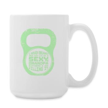 Grand-père sexy Grand-père drôle qui dit grand-père - Grande tasse 440 ml - blanc - Droite