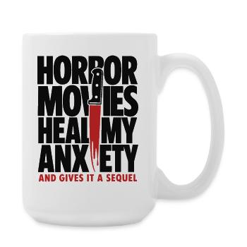 Horror Movies Heal My Anxiety - Large Mug 440 ml - white - Right