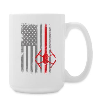 USA Drohne Pilot Fliegen Drohnen Drone Fpv - Große Tasse 440 ml - Weiß - Rechts