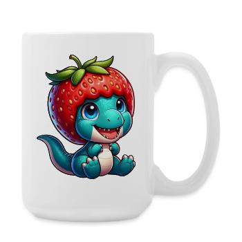 Doux T-rex Dino Fraise Fantaisiste Chapeau Fruité - Grande tasse 440 ml - blanc - Droite