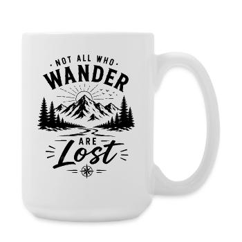 Not All Who Wander Are Lost – Vintage Mountain - Große Tasse 440 ml - Weiß - Rechts