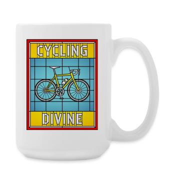 Cycling Divine Stained Glass - Large Mug 440 ml - white - Right