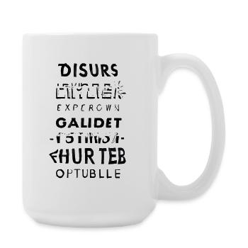 Glitch text cascade - Large Mug 440 ml - white - Right