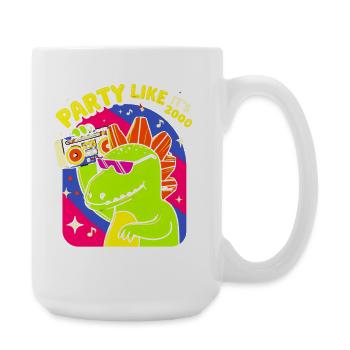 Dino Party Boombox Neon - Große Tasse 440 ml - Weiß - Rechts
