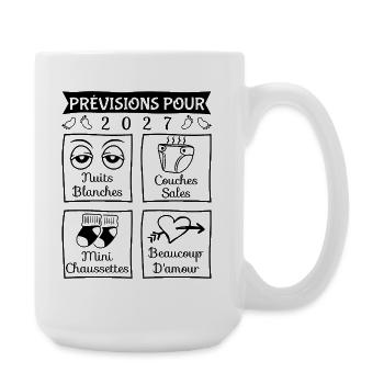 Prévisions pour 2027, future mama, futur papa 2027 - Grande tasse 440 ml - blanc - Droite
