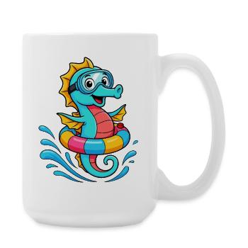 Funny seahorse - Large Mug 440 ml - white - Right